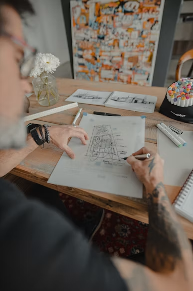 Creative brand design workspace