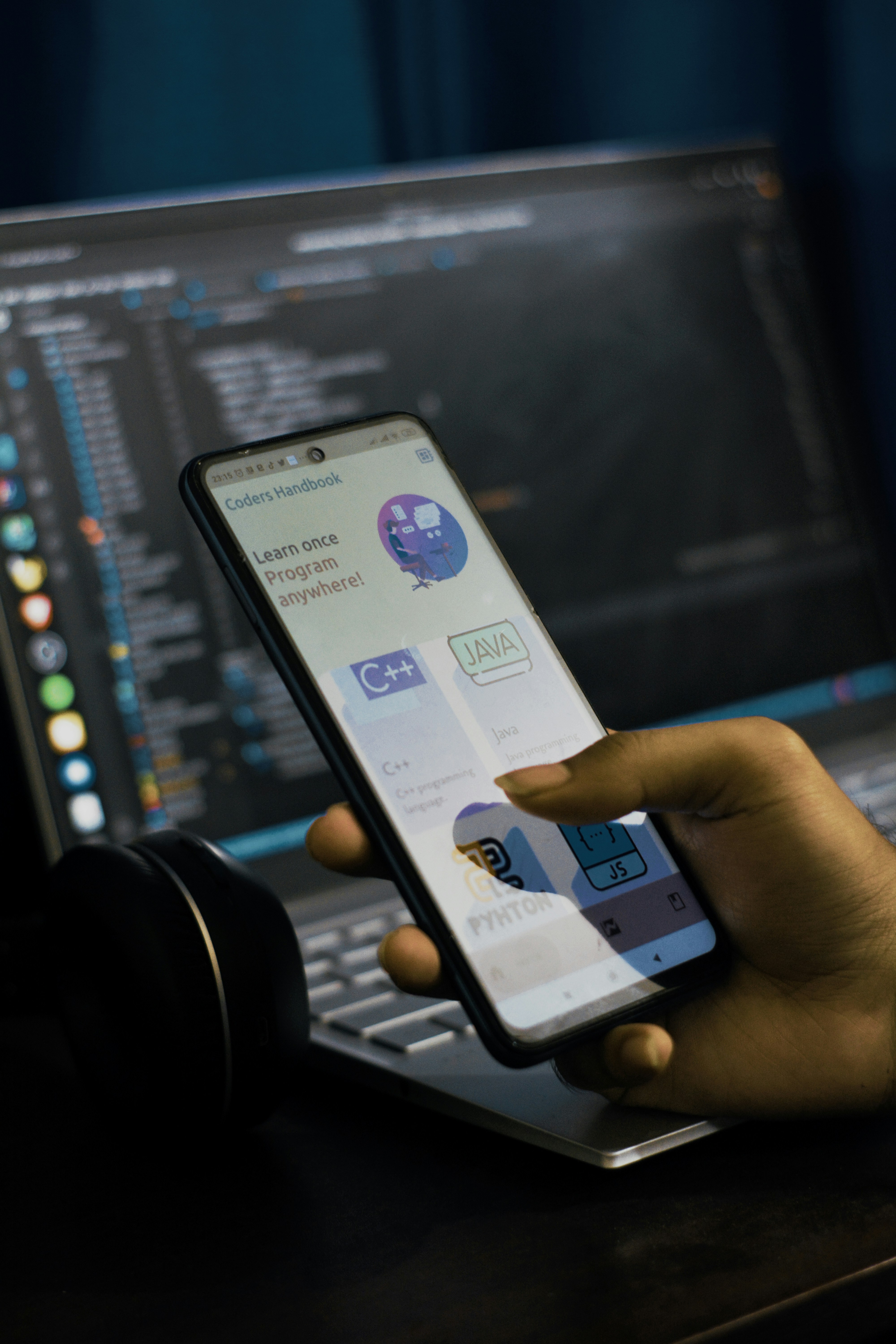 Mobile app on smartphone